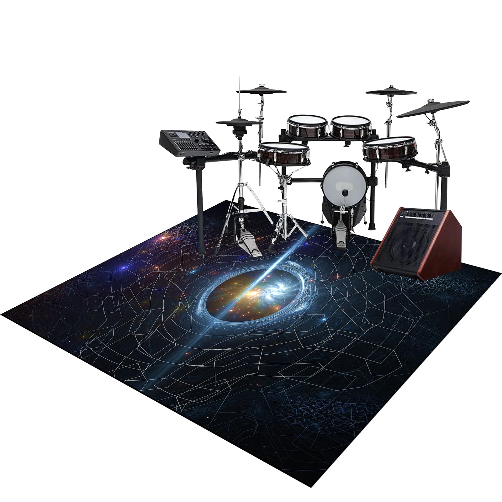 Dywaniki z baterią akustyczną Dywan bębnowy do zestawów perkusyjnych elektronicznych bębnów i innych instrumentów muzycznych antypoślizgowe maty bębnowe mata bębnowa mata na baterie 140 x 90