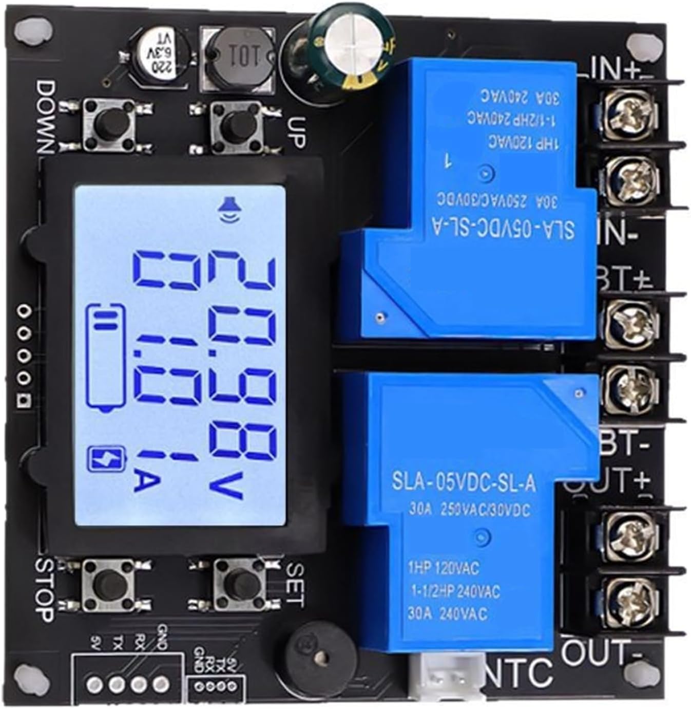 Discharge Controller Low Voltages Cutoff Switcher Display 30 a Current Relays Discharge Protections Energy Storage Automatic Battery