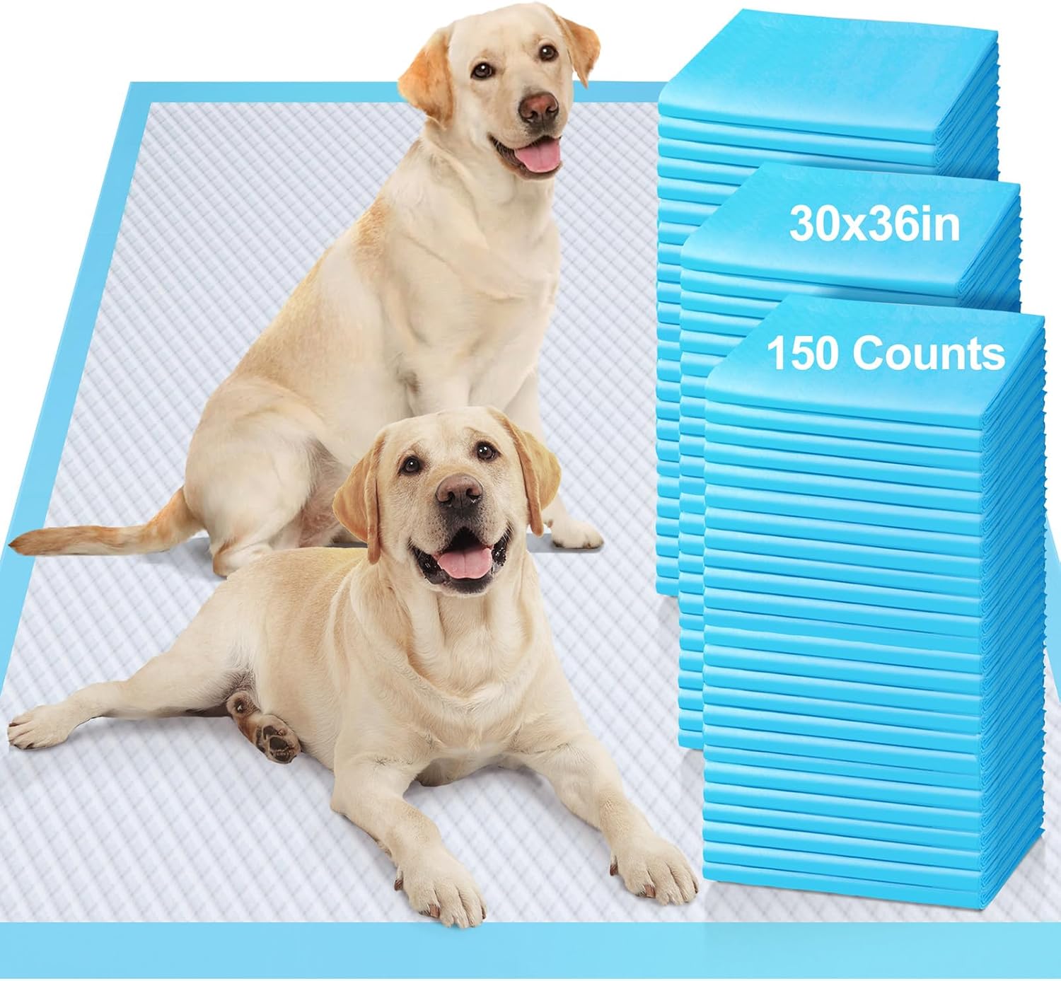 Gimars 30"x36" Dog Pee Pad Extra Large 150 Count, Thicken 6