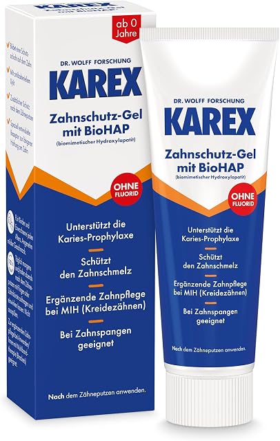 KAREX Żel do ochrony zębów  1 x 50 ml  dodatkowa ochrona zapobiegająca próchnicy | zmniejsza ból w przypadku wrażliwych zębów | nie zawiera fluorków, cukru, wegański
