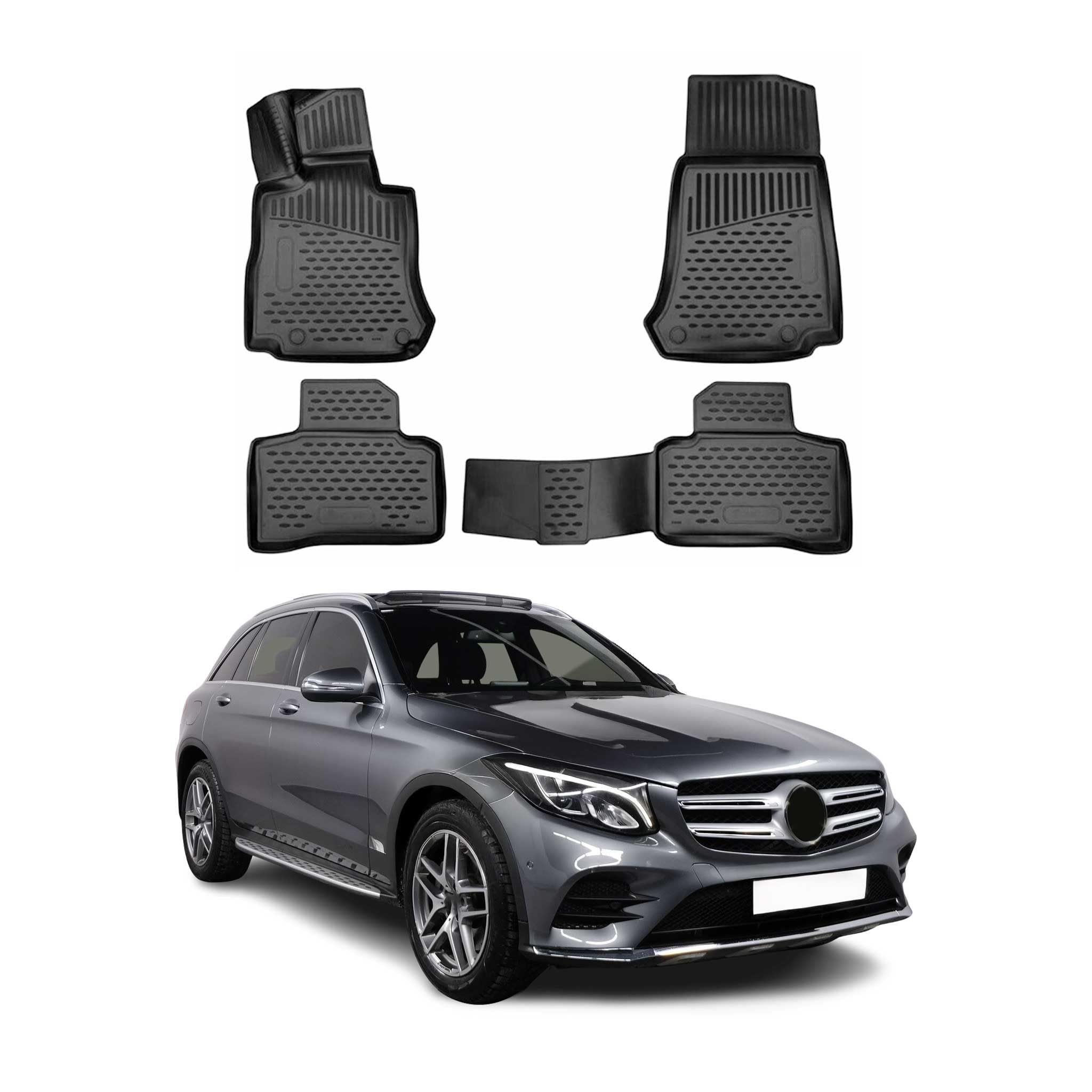OMAC Tapis de Sol Compatible avec Mercedes GLC X253 C253 2015-2022 en Caoutchouc Noir