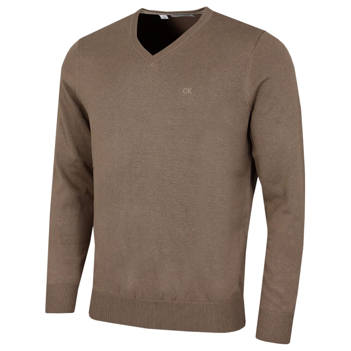 Calvin Klein (Xxxl, Mink) Mens 2026 V-Neck Soft Cotton Easy Care Golf Sweater