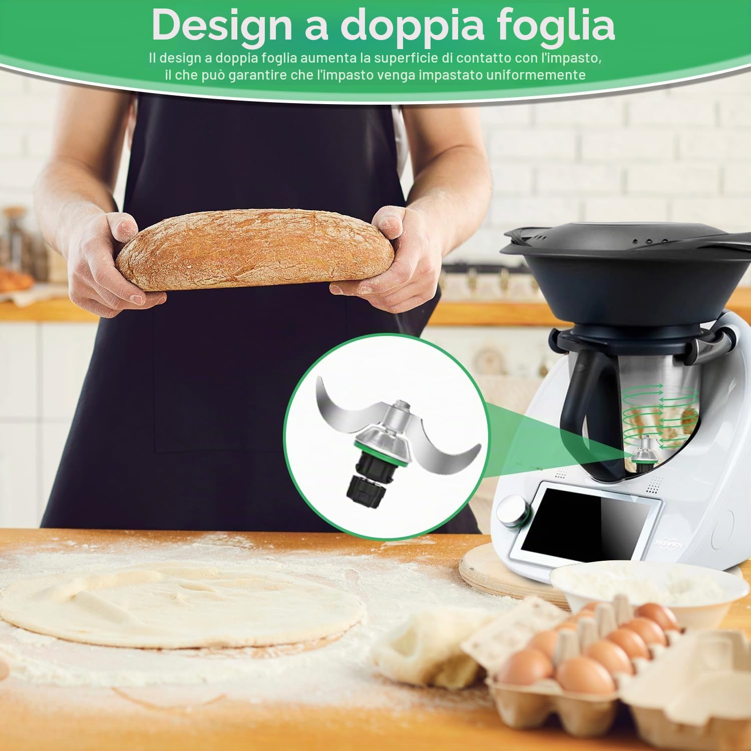 Coltello per Impastare per Bimby TM5 TM6, Accessori Bimby TM6 in Acciaio Inossidabile Professionale Compatibile, Gruppo Lame Bimby TM5 - Lame per Bimby TM5 / Ricambi Bimby TM5 TM6