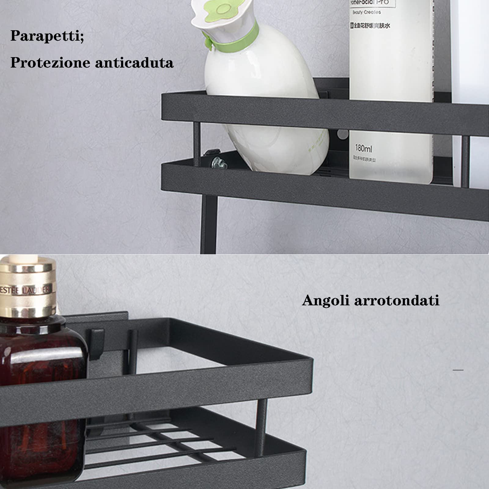 2/4 pezzi mensola da cucina sospesa mensola per spezie a parete per
