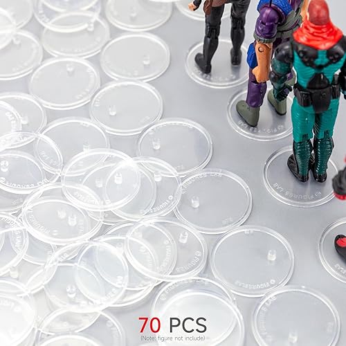 Miniatura 2 de SIXPOINTS 70 piezas de base redonda transparente compatible con figuras de acción de películas de Star Wars vintage de 3.75 pulgadas, disco de 1.476