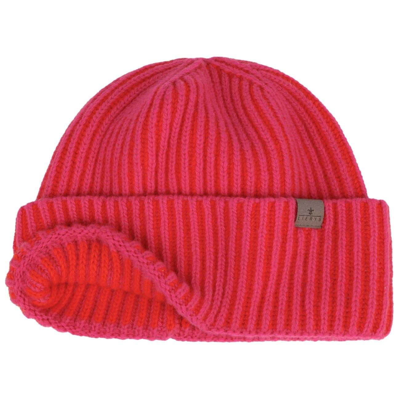 LIERYS Soft Merino Doubleface Berretto a Maglia Doubleface con Risvolto Prodotto in Germania Unisex Autunno Inverno