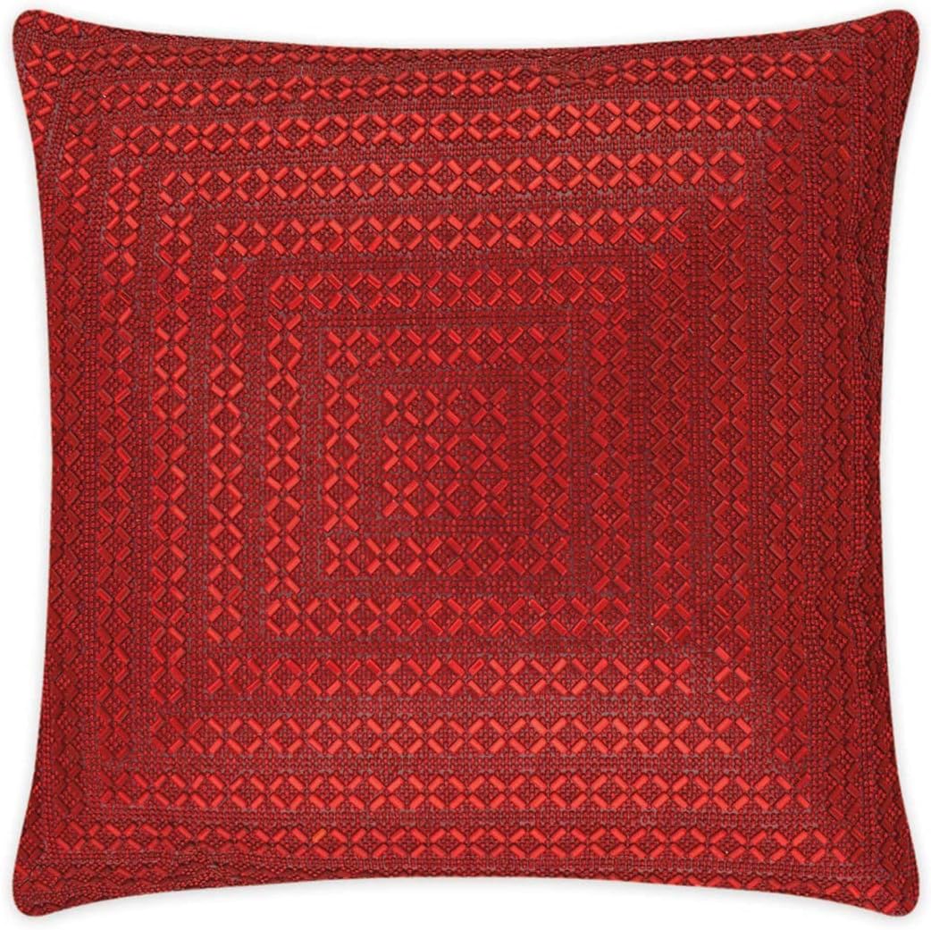 Madison Avenue Pillow, Glass Rhinestones in Dazzling X Pattern, Statement Home Decor Accessory, Silver, 16x16, Sold Individually