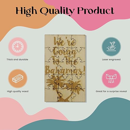 Miniatura 5 de We Going to The Bahamas - Rompecabezas de madera de tilo de 15 piezas, revelación sorpresa de vacaciones