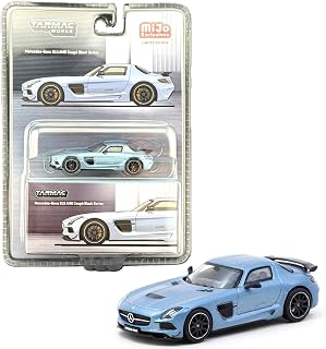 Diecast Model Car Compatible with Tarmac Works 1:64 Mercedes-Benz SLS Coupe Black Series Matte Blue Metallic Global64 Series T64G-027-MB
