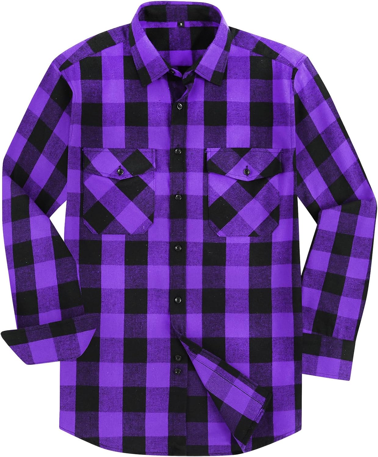 DANLCUPL Mens Button Down Shirts Fitted Long Sleeve Casual Buffalo Plaid Checkered Flannel Shirt