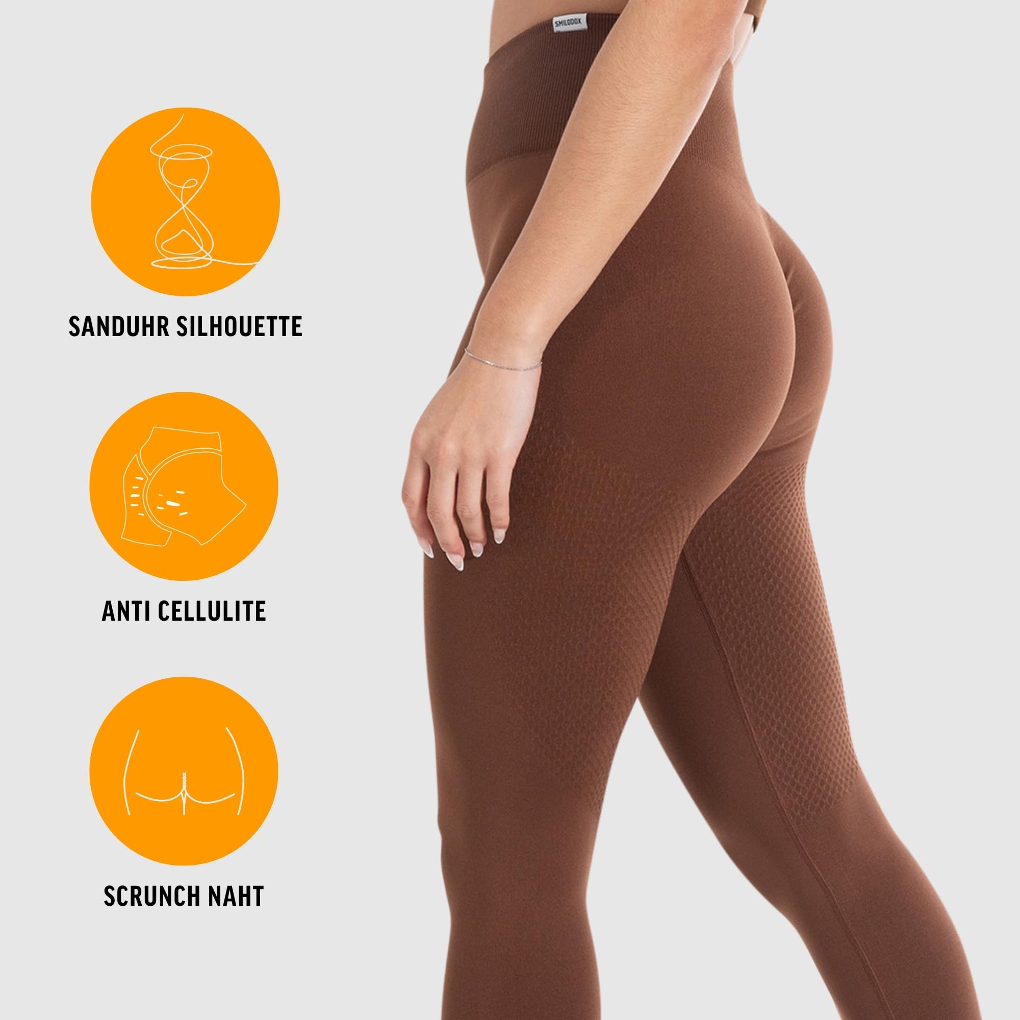 SMILODOX Leggings Damen Amaze Scrunch Pro, Butt Lift Sporthose High Waist V-Shape Trainingshose Seamless Blickdicht Yogahose Für Sport Fitness Alltag