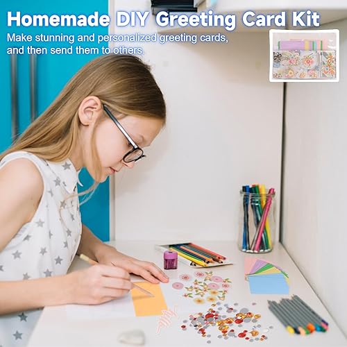 Miniatura 3 de Kit de tarjetas de felicitación de papel, juego de tarjetas de felicitación caseras, kit de material para hacer tarjetas caseras, 15 tarjetas de