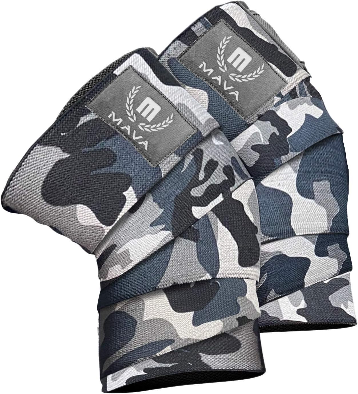 Mava Sports Knee Wraps for Cross Training WODs,Gym Workout,Weightlifting,Fitness & Powerlifting - Knee Straps for Squats - for Men & Women- 72"-Compression & Elastic Support