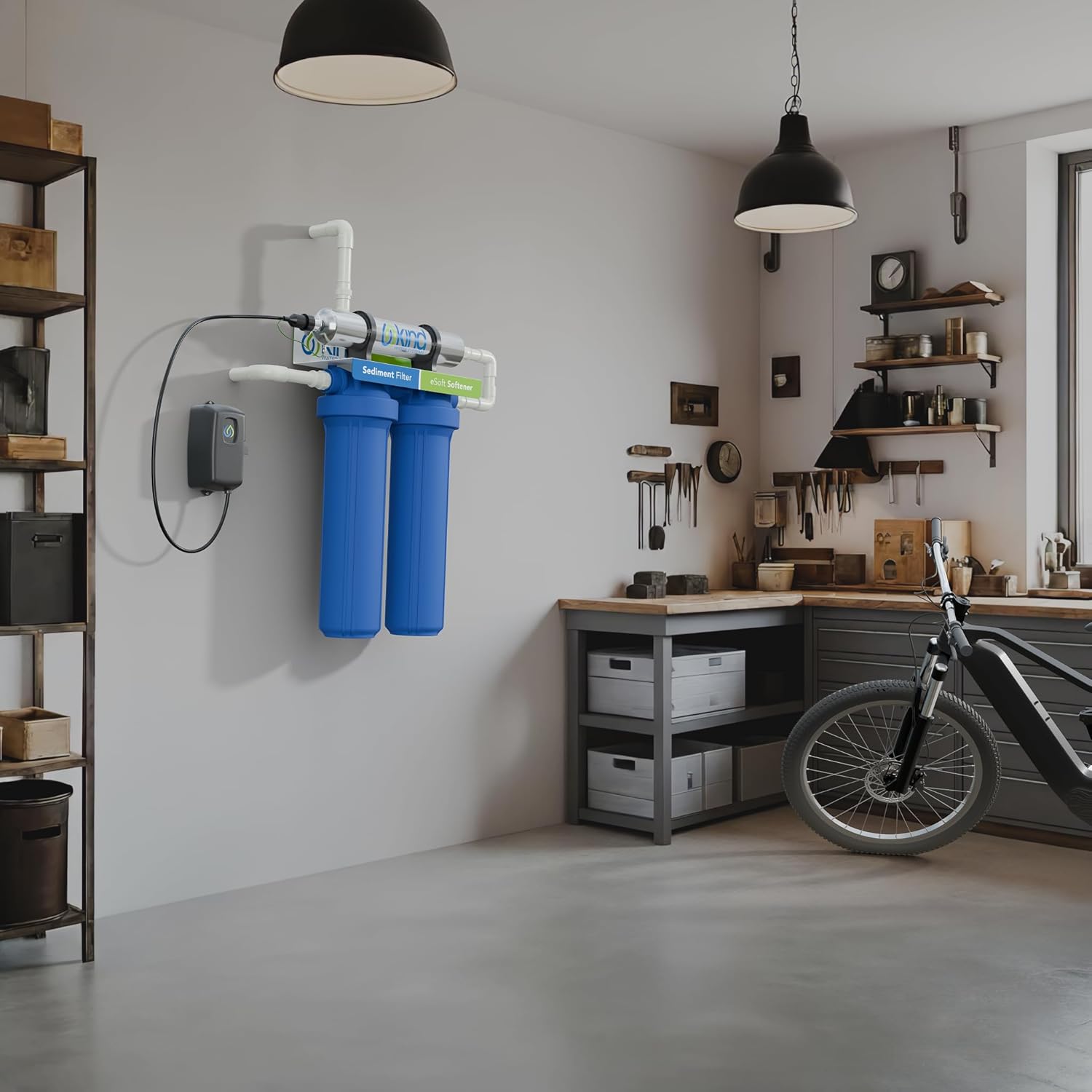 Whole House Salt Free Water Softener Alternative with UV Light - Filters Dirt, Sand, and Debris - Protects Plumbing and Appliances from Hard Water Scale - Easy Installation - Zero Water Waste