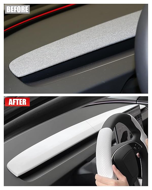 2pcs Model Y Juniper/ Model 3 Highland Dashboard Cover (Matte White) by KKTR-CAR - Used condition - Image 6