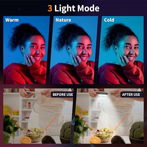 Miniatura 3 de LUXSURE Luz magnética para selfie, luz para iPhone recargable con clip, luz para selfie para teléfono Magsafe con 3 modos de color, anillo de luz