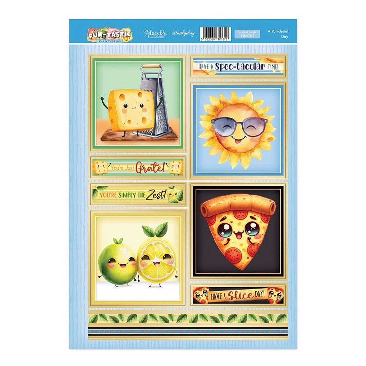 Punderful Day Topper Sheet - Pun-tastic by Hunkydory Crafts