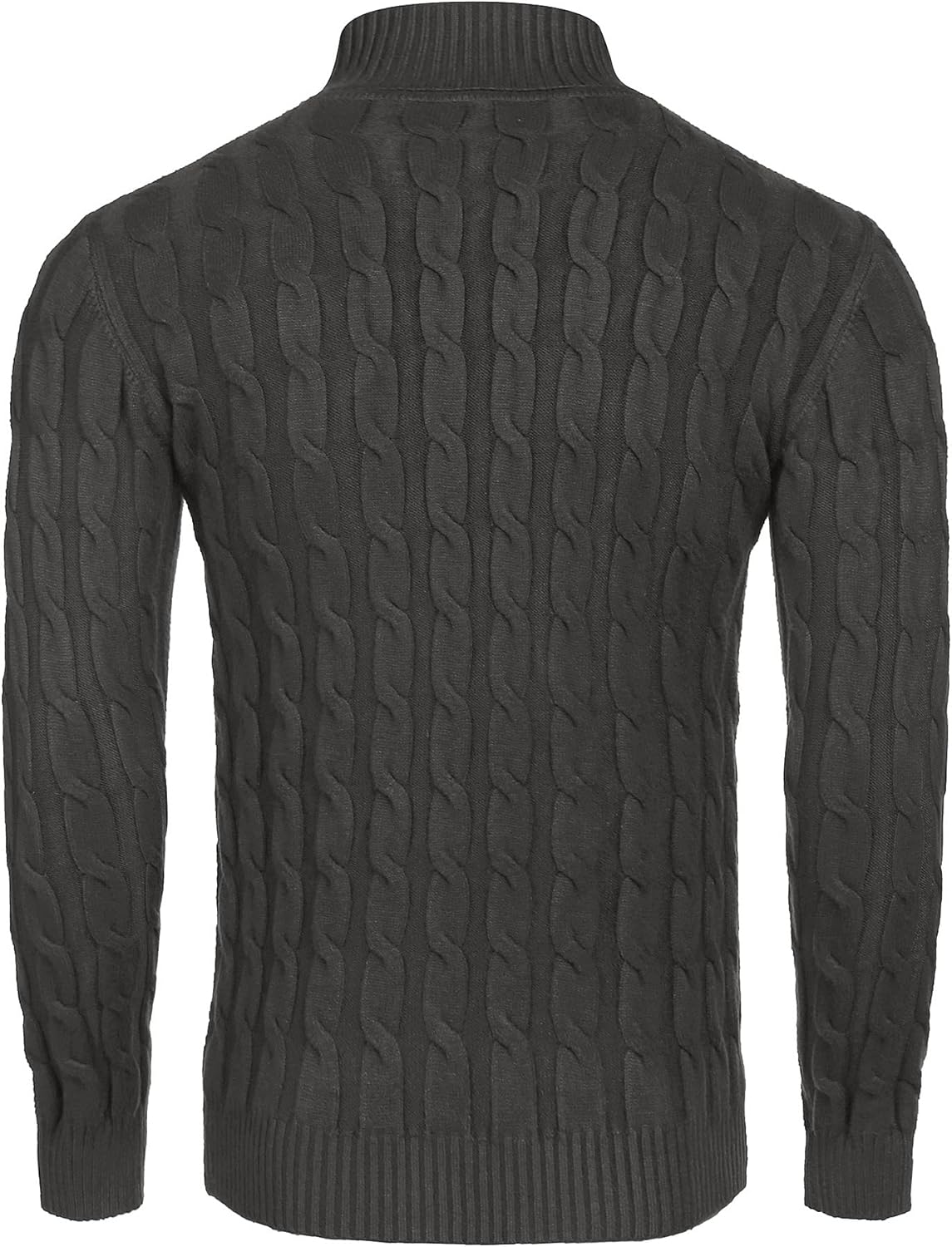 COOFANDY Men's Slim Fit Turtleneck Sweater Casual Twisted Knitted Pullover Sweaters - Image 3