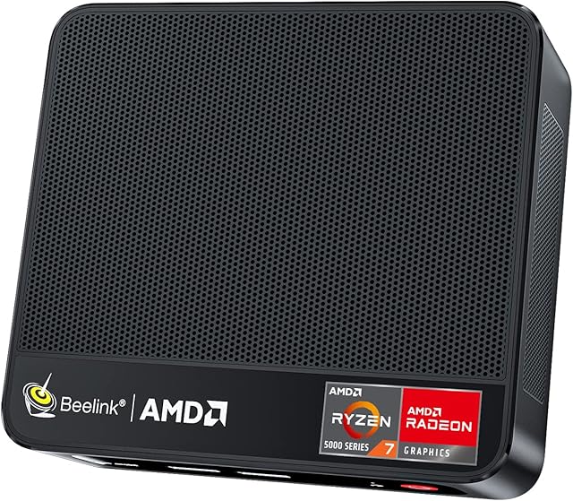 Beelink SER5 Mini PC 32GB RAM 500GB M.2 SSD,AMD Ryzen 7 5800H(8C/16T,Up to 4.4GHz) Mini Computer,Micro PC Triple Display,Mini Desktop Computer WiFi6/BT5.2/Dual Fans