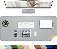 Vista 59 de Protector de escritorio de cuero, tapete de escritorio grande con corcho natural y cuero PU, alfombrilla para mouse, alfombrilla de escritorio