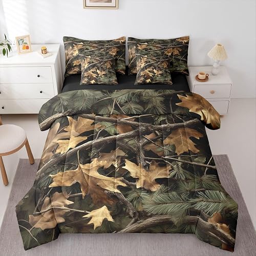 Erosebridal Maple Leaves 7 Piece Bedding Set Queen Branches Comforter Set with S