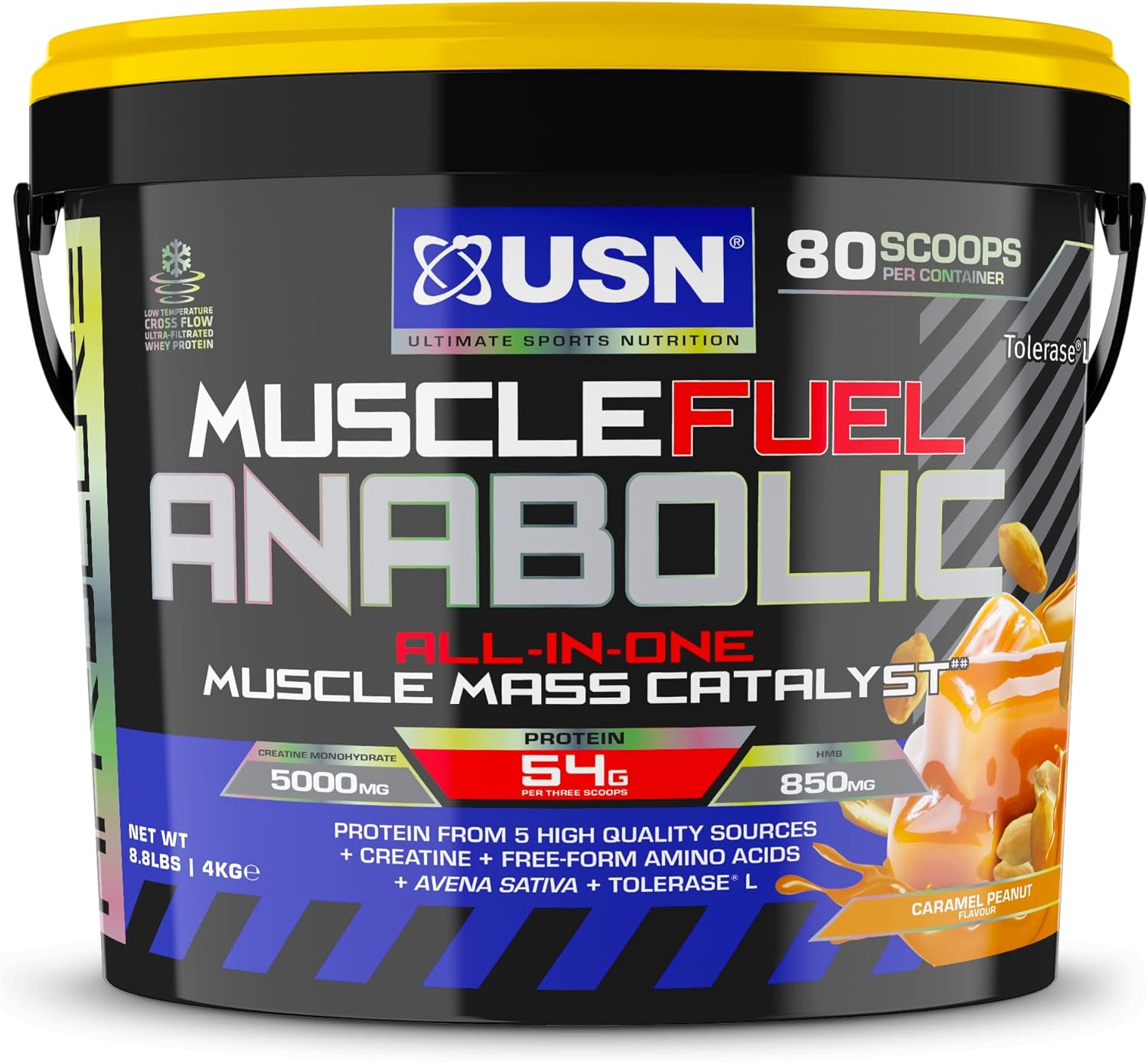 USN Muscle Fuel Anabolic Caramel Peanut Allinone Protein Powder Shake