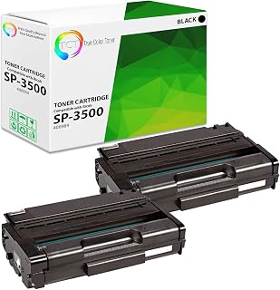 TCT Premium Compatible SP-3500 406989 Black Toner Cartridge Replacement for Ricoh Aficio SP3500 SP3500DN SP3500N Printers (6,400 Pages)- 2 Pack