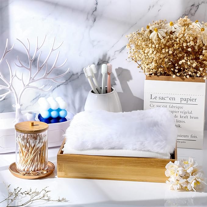 2 Bandejas de Baño de Bambú CHENGU para Toilet y Encimera miniatura 2