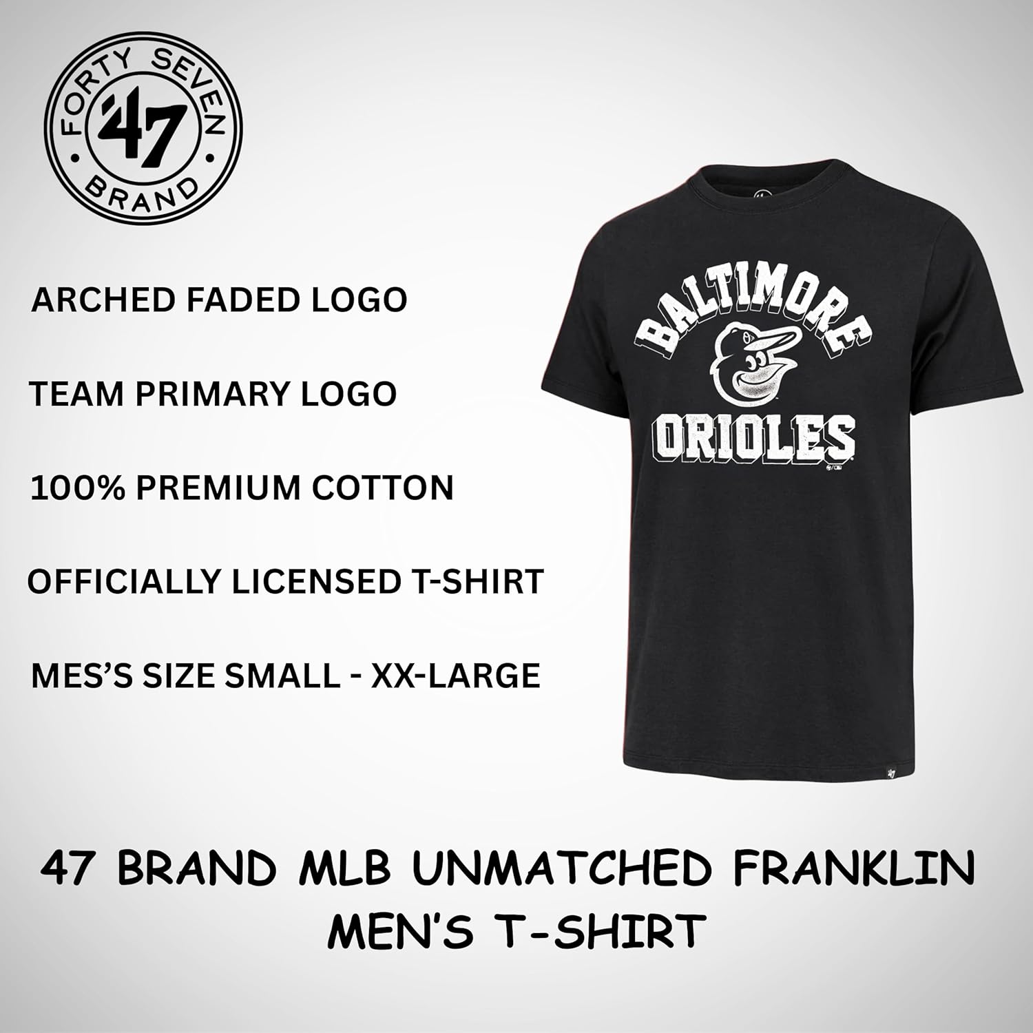 47 Men's MLB Unmatched Franklin Team Color Arched Wordmark Primary Logo Short Sleeve Baseball T-Shirt