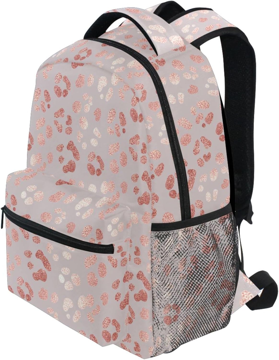 MNSRUU Student Travel School Backpack Elegant Rose Gold Leopard College Laptop Backpacks Business iPad Tablet Computer Bookbags for Adult Teen One Size