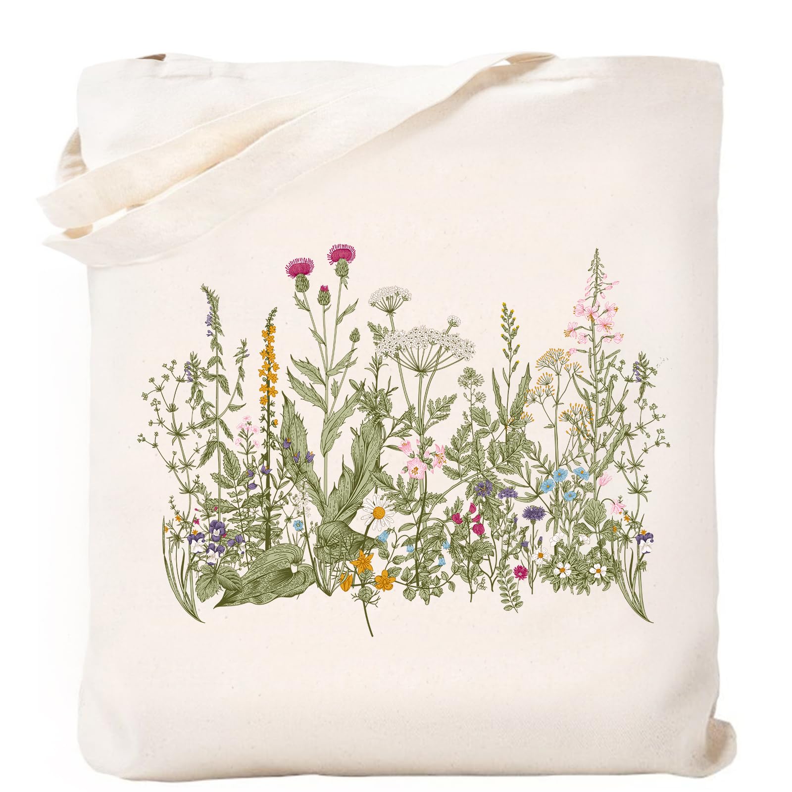 KimoliKimoli Canvas Tote Bag with Inner Pocket Aesthetic Reusable Grocery Shopping Bags Shoulder Bag Book Tote Gifts