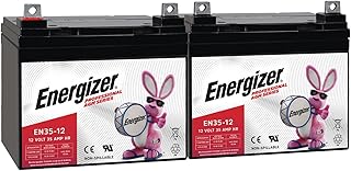 Energizer EN35-12 - 2 PACK - 12 Volt 35 Amp Hr, Long Lasting Sealed Lead Acid AGM Rechargeable Battery Ideal For Use In Wheelchairs, Electric Scooters, Backup Power, and more