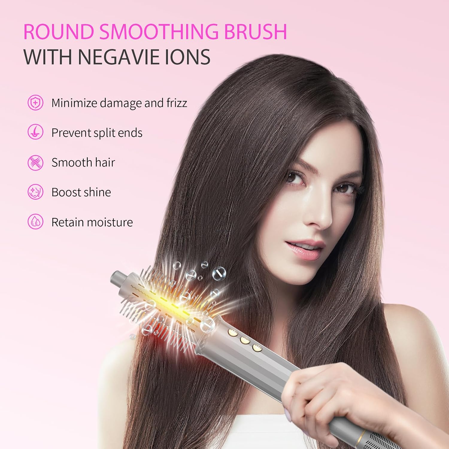 JIGGL 5-in-1 Hot-Air Brush Styler & Dryer - No Heat Damage Auto Wrap Multistyler - 110,000 High Speed Fast Drying Blow Dryer Brush Set - Airbrush Hair Styler & Air Curler for Women Gray