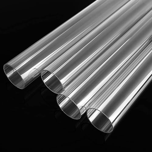 Miniatura 4 de 4 tubos rígidos de policarbonato, 1.969 in (2 pulgadas) de diámetro exterior x 0.079 in de grosor de pared, tubos de plástico transparente PETG de
