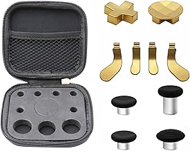 Replacement Thumbsticks, D-pad, Paddles Trigger Buttons for Xbox One Elite Controller Series 2 & Elite Series 2 Core Controller (E-10IN1-Gold)