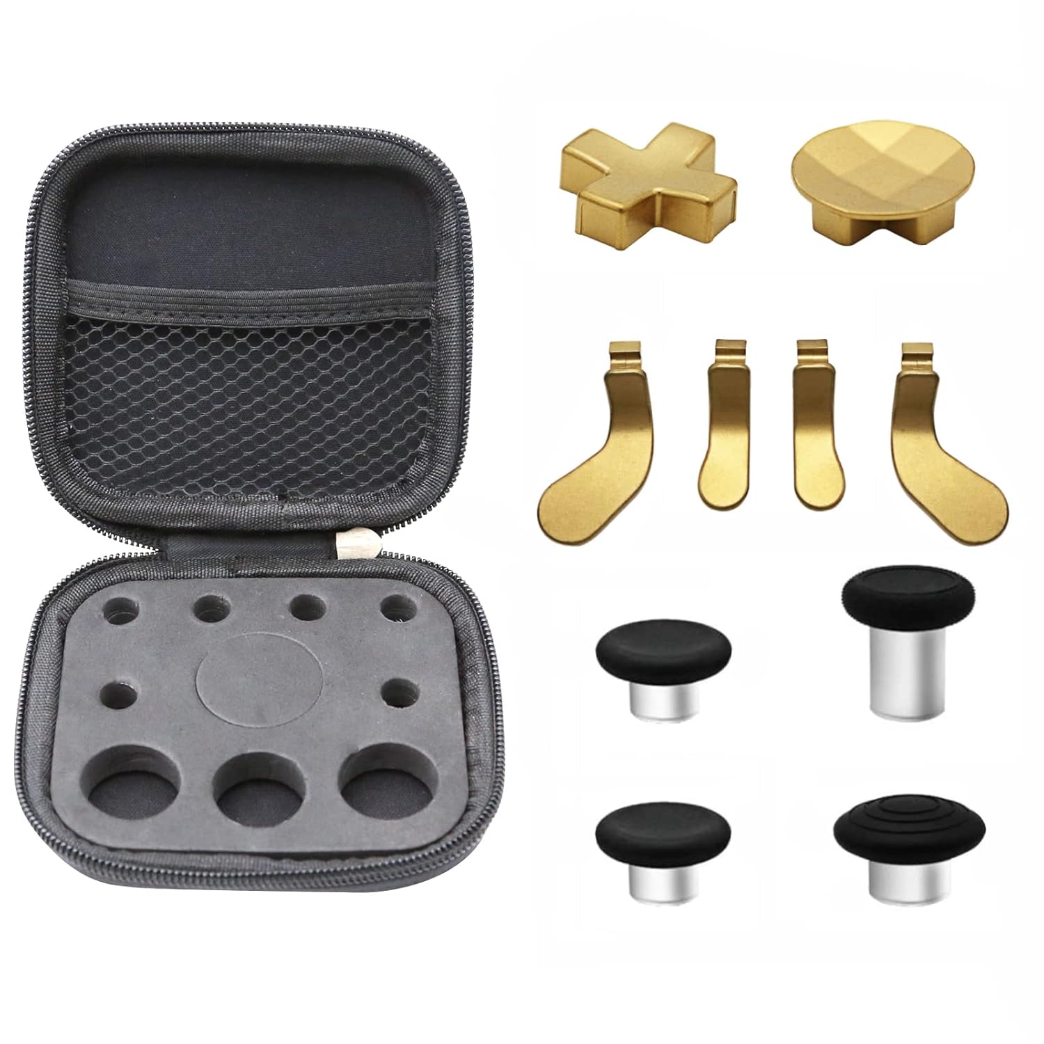 Accessories for Xbox Elite Series 2 Core - 10-in-1 Enhanced Gaming Replacement Kit: Thumbsticks, D-Pads, Paddles & Trigger Buttons for Elite Series 2 Controller (Gold)