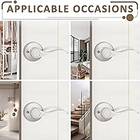 Vista 13 de Probrico 2 Pack Dummy Door Lever - Wave Handle Right Hand, Non-Turning Pull Black, Easy Installation Pull Only Lever Set for Laundry Room, Hallway