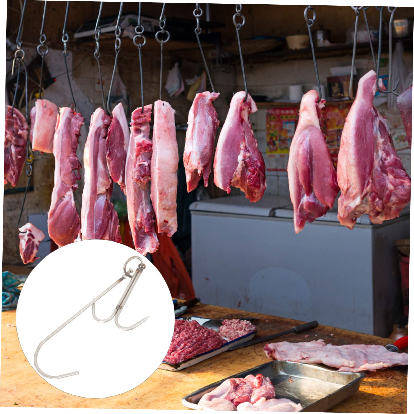 Ganci Macellaio In Acciaio Inox – 2 Pezzi, Per Arrosti, Barbecue, Lavorazione Carne