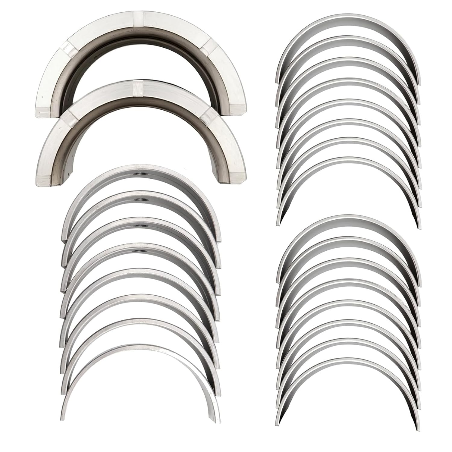 Main & Rod Bearings Kit Compatible with Chevy GM 1968-2002 SBC 305 307 327 350 5.0L 5.7L Truck Engines & V8 Car - 2.450in Journal Standard Size, Replace for BB253J MS909A 8-2555A