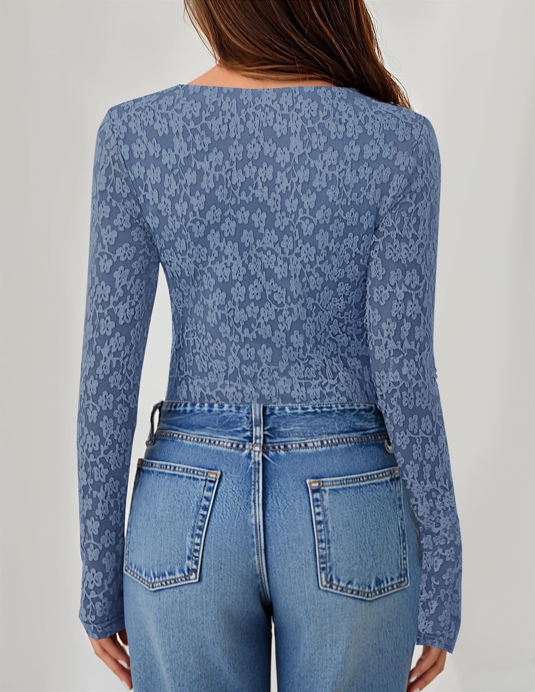 ZESICA Women's Long Sleeve Floral Tops Cowl Neck Slim Fit Going Out Shirts 2026 Spring Fashion Outfits Clothes - Image 4