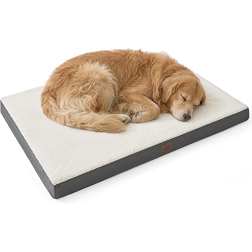Bedsure XL Dog Beds Large Sized Dog -Comfy Flat Extra Large Pet Beds with Removable Washable Cover, Orthopedic Egg Crate Foam Mat, Suitable for Pet Up to 100 lbs