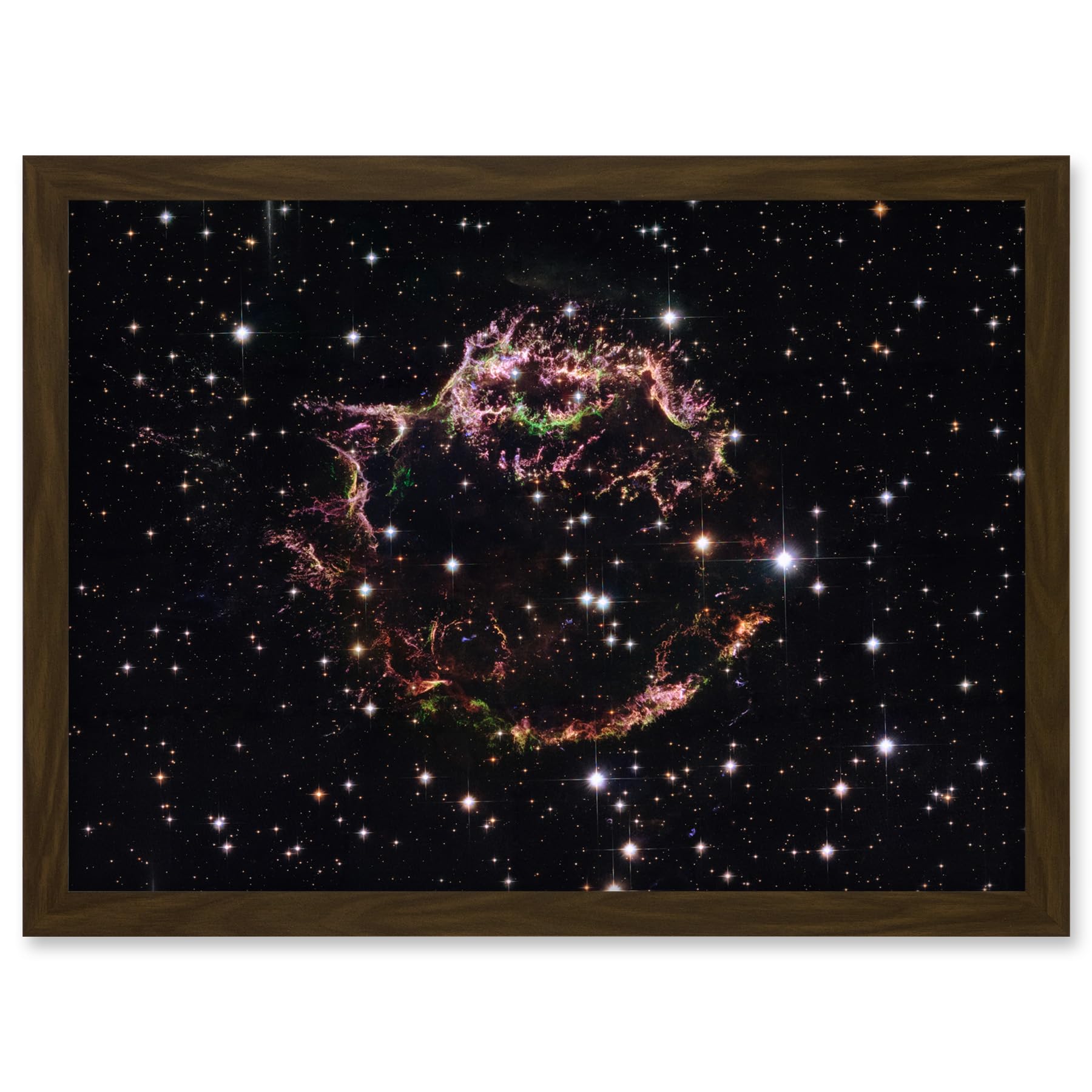 Artery8 Hubble Space Telescope Image Supernova Remnant Cassiopeia March 2004 Composite Structure Star Fragments Youngest Stellar Explosion Milky Way Artwork Framed A3 Wall Art Print