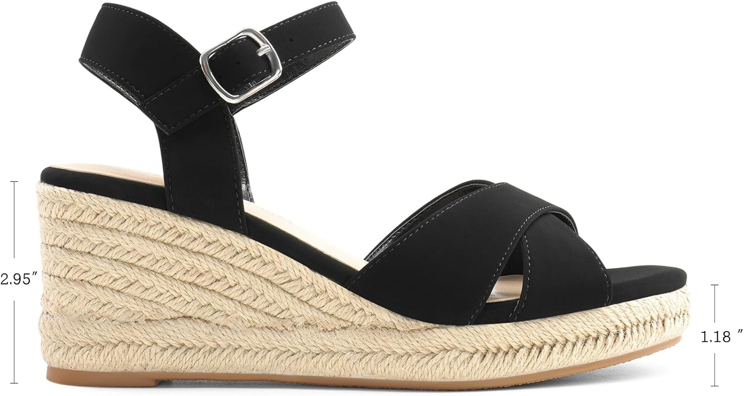 DREAM PAIRS Espadrille Dressy Wedge Sandals, Women's Platform Sandals Casual Summer, Comfortable High Heeled Wedges with Adjustable Buckle - Image 4