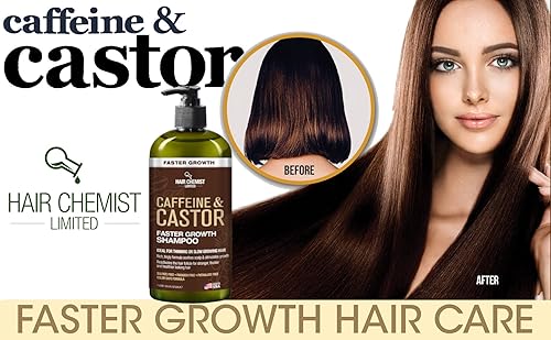 Miniatura 8 de Hair Chemist Champú de crecimiento más rápido con cafeína y ricino, 33.8 onzas, champú para el cabello para un crecimiento más rápido del cabello,