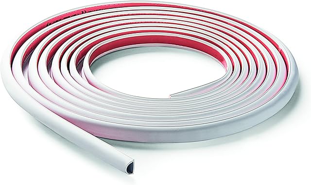FAMATEL  Elastyczny kanał kablowy | z taśmą samoprzylepną | 5 metrów | 12,8 mm x 15 mm | łatwy montaż | taśma samoprzylepna już wpuszczona | kolor szary