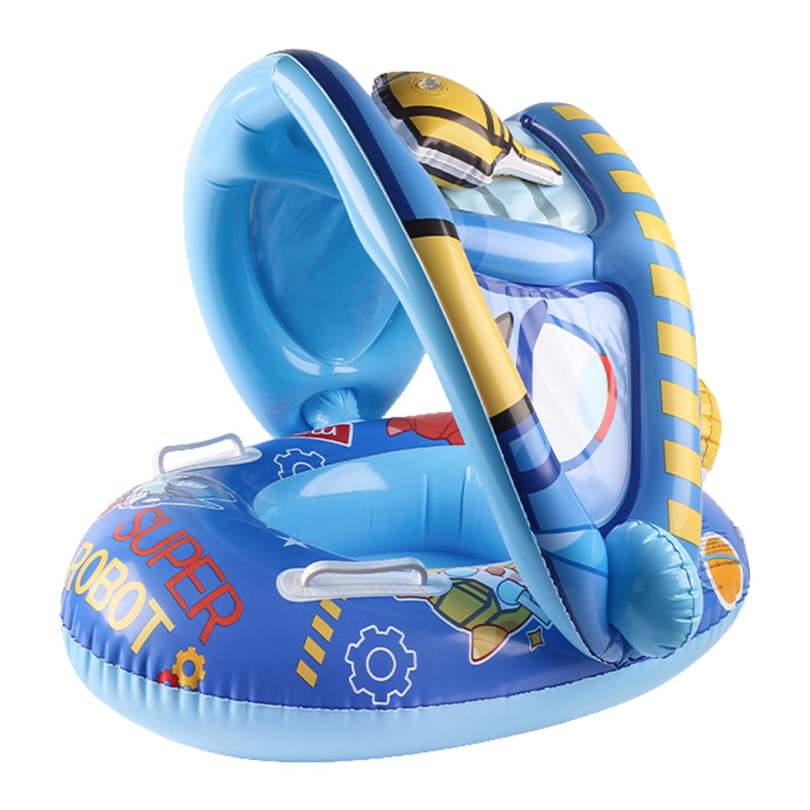 Flotador Inflable de Natación para Bebé,Flotador de Natación con Dosel,Anillo de Natación para Bebés UPF50+ Protección Inflable Flotador de Natación para bebés 1 a 6 Años Natación
