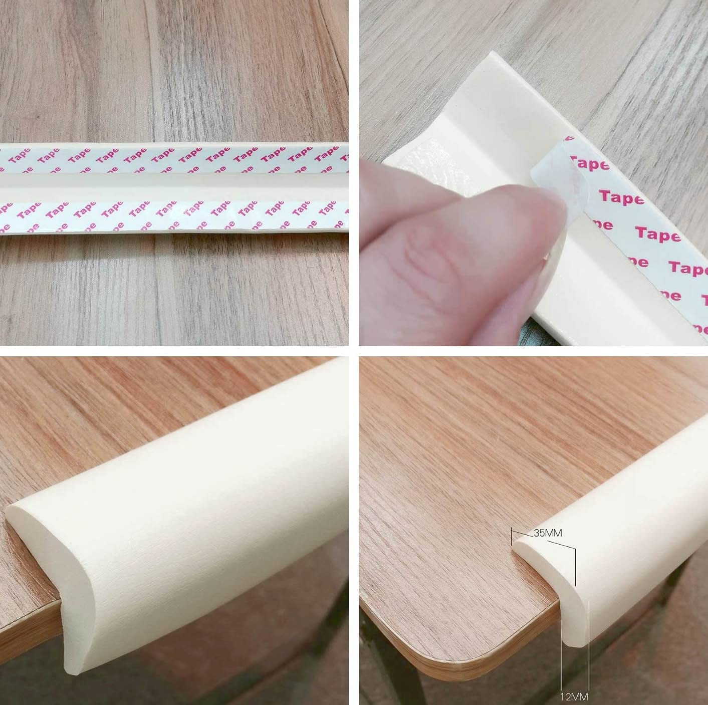 20M Protezione Bordi L-Forma Protezioni Antispigolo in Schiuma Sicurezza dei Vostri Bambini, Striscia Paraspigolo Spigolo, Extra Spesso Bordi Protezione, 4x5m, Off-Bianco KXD7000 Off-White