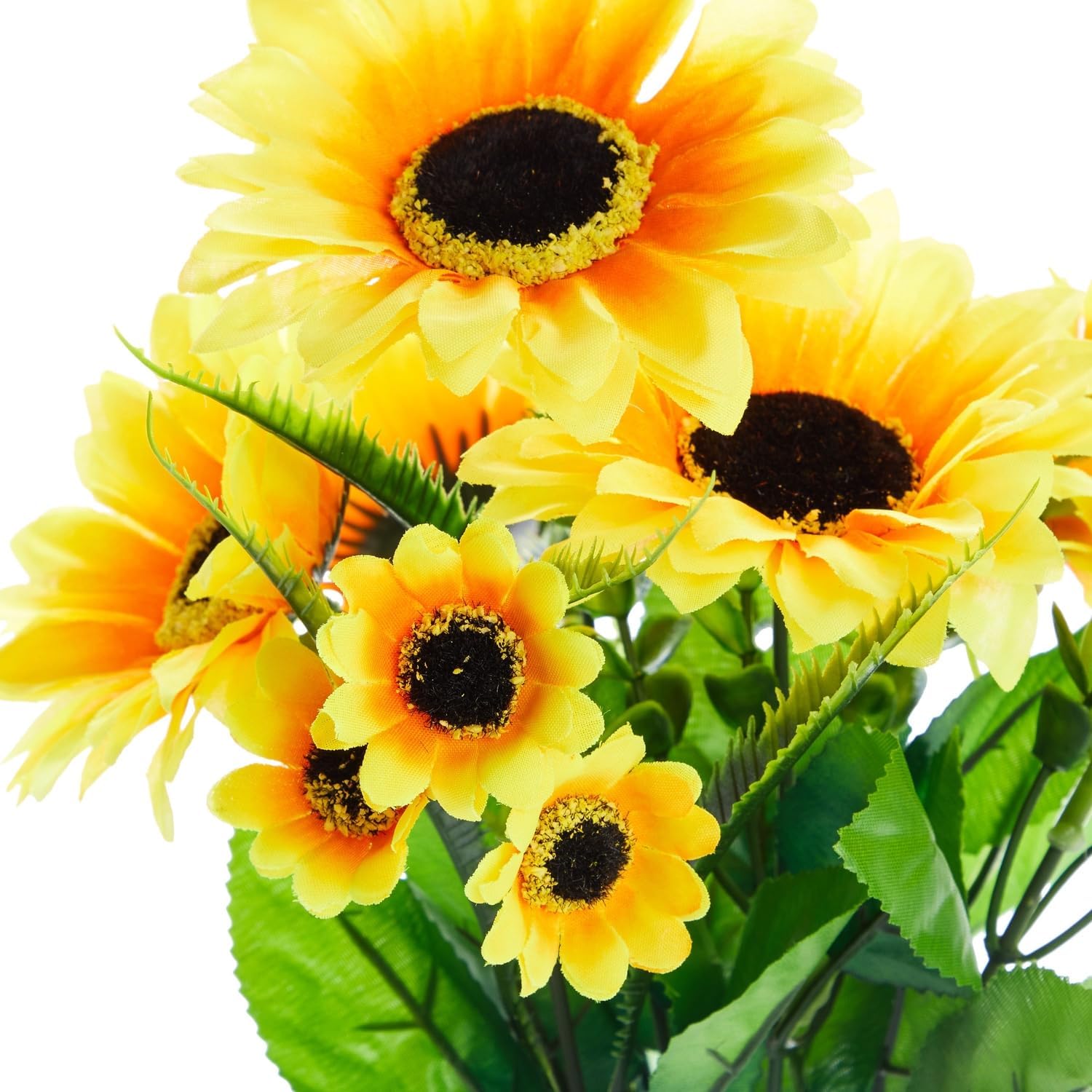 Juvale 2-Pack Artificial Sunflower Decor Bunch - 6 x 7 x 14 in Yellow - Faux Sunflower Stems & Artificial Flowers for Home, Table & Kitchen Decor - Wedding Centerpiece