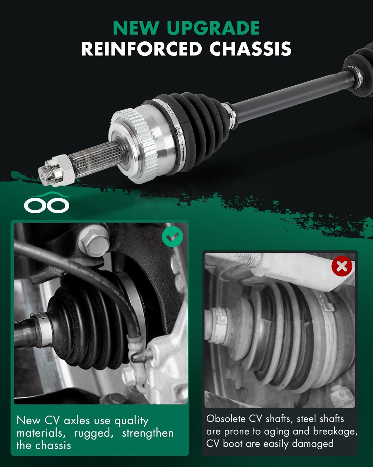 SCITOO CV Axle Shaft Front Driver Side Compatible for Hyundai Sonata 2.4L 2011-2014 60-3720