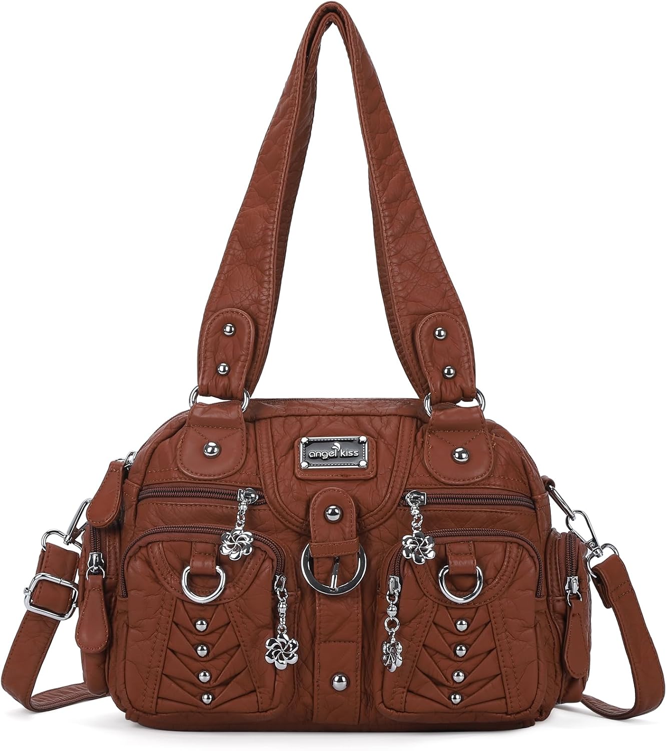Angel Kiss Small Purse Handbag for Women Crossbody and Shoulder Bags Multipocket Soft Hobo Purses Adjustable Strap